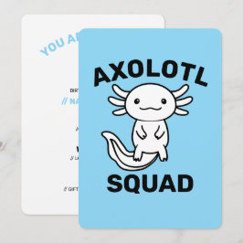 Leuke grappige Axolotl Squad aangepaste bewerkbare Kaart