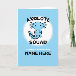 Leuke grappige Axolotl Squad aangepaste bewerkbare Kaart