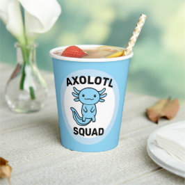 Leuke grappige Axolotl Squad aangepaste bewerkbare Papieren Bekers