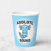 Leuke grappige Axolotl Squad aangepaste bewerkbare Papieren Bekers (Voorkant)