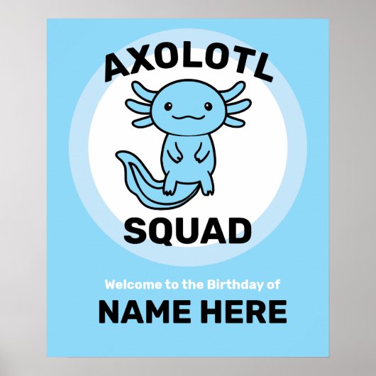 Leuke grappige Axolotl Squad aangepaste bewerkbare Poster (Voorkant)