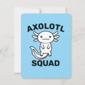 Leuke grappige Axolotl Squad aangepaste bewerkbare RSVP Kaartje (Voorkant)