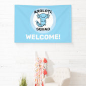 Leuke grappige Axolotl Squad aangepaste bewerkbare Spandoek (Insitu)