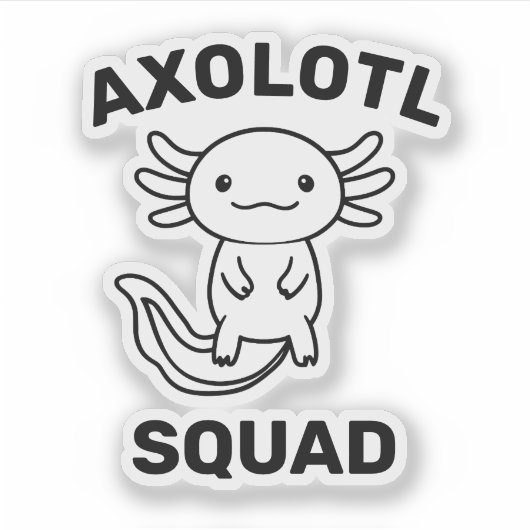 Leuke grappige Axolotl Squad aangepaste bewerkbare Sticker (Voorkant)