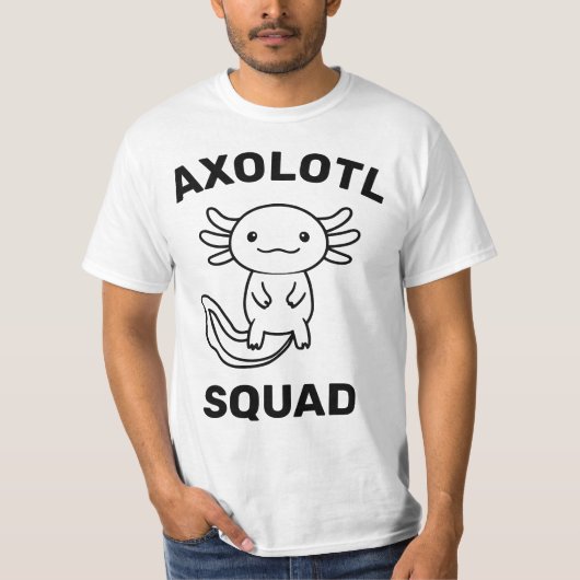 Leuke grappige Axolotl Squad aangepaste bewerkbare T-shirt (Voorkant)