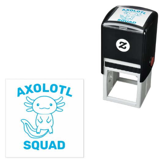 Leuke grappige Axolotl Squad aangepaste bewerkbare Zelfinktende Stempel (In situ)