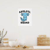 Leuke grappige Axolotl Squad aanpasbare blauwe Poster (Keuken)