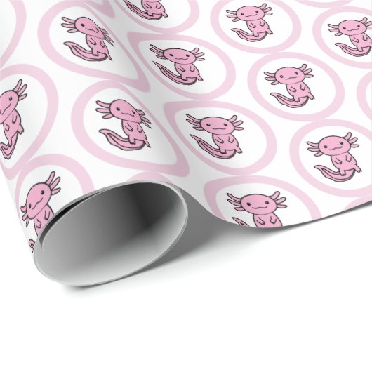 Leuke grappige Axolotl Squad aanpasbare roze Cadeaupapier (Rol Hoek)