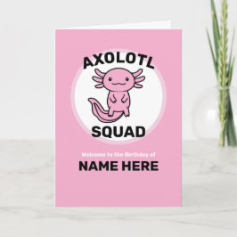 Leuke grappige Axolotl Squad aanpasbare roze Kaart