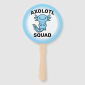 Leuke grappige Axolotl Squad Feestje bewerkbare bl Handwaaier (Voorkant)