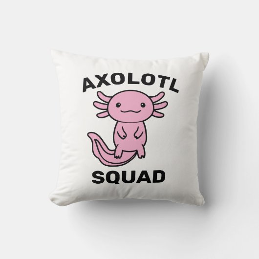 Leuke grappige Axolotl Squad Feestje bewerkbare bl Kussen (Voorkant)