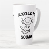 Leuke grappige Axolotl Squad Feestje bewerkbare bl Latte Mok (Rechterhoek)