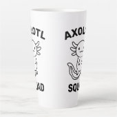 Leuke grappige Axolotl Squad Feestje bewerkbare bl Latte Mok (Voorkant)
