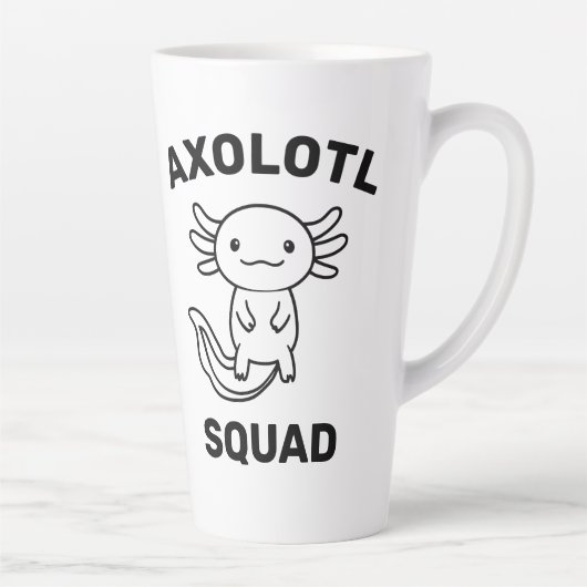 Leuke grappige Axolotl Squad Feestje bewerkbare bl Latte Mok (Rechts)