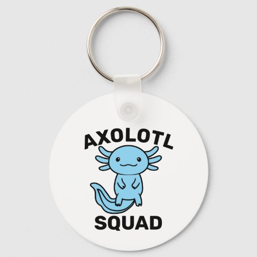 Leuke grappige Axolotl Squad Feestje bewerkbare bl Sleutelhanger (Voorkant)