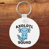 Leuke grappige Axolotl Squad Feestje bewerkbare bl Sleutelhanger (Voorkant)