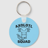 Leuke grappige Axolotl Squad Feestje bewerkbare bl Sleutelhanger (Achterkant)