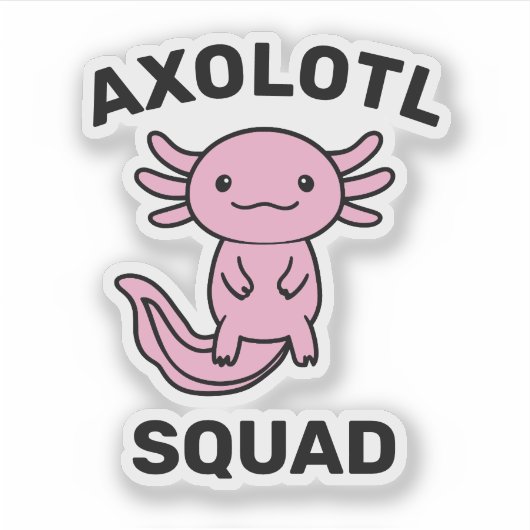 Leuke grappige Axolotl Squad Feestje bewerkbare bl Sticker (Voorkant)