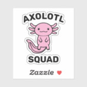 Leuke grappige Axolotl Squad Feestje bewerkbare bl Sticker (Vel)