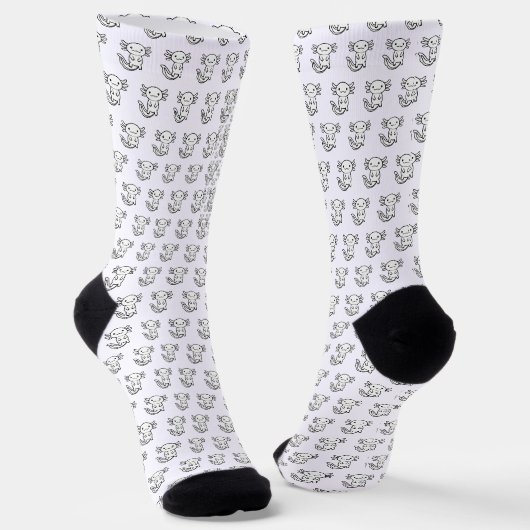 Leuke grappige Axolotl Squad op maat bewerkbare zw Sokken (Gebogen)