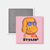 Leuke grappige cartoon hond magneet (Voorkant / Achterkant)