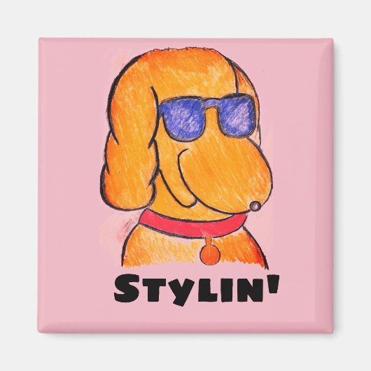 Leuke grappige cartoon hond magneet (Voorkant)