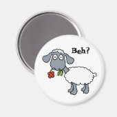 Leuke Grappige Cartoon Sheep Red Flower  Magneet (Voorkant / Achterkant)