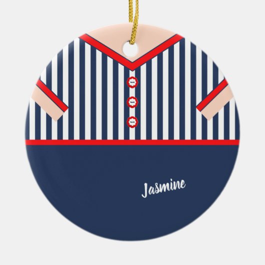 Leuke grappige clown pak karikatuur gepersonalisee keramisch ornament (Voorkant)