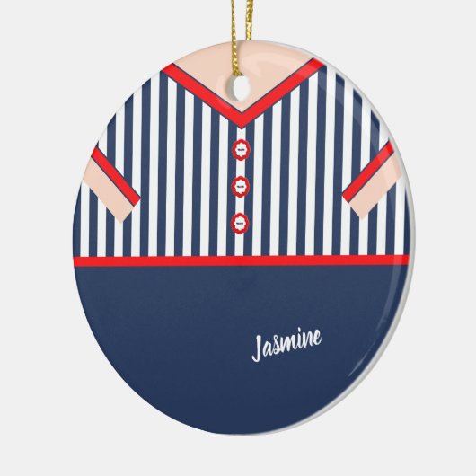 Leuke grappige clown pak karikatuur gepersonalisee keramisch ornament (Links)