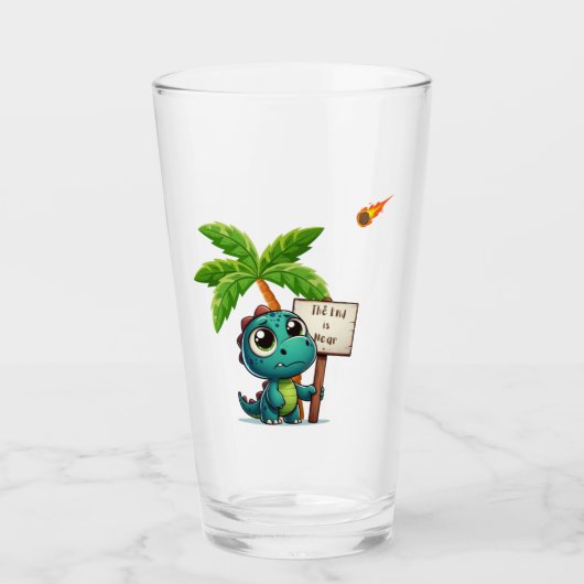 Leuke, grappige dinosaurus glas (Voorkant)