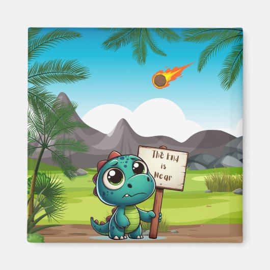 Leuke, grappige dinosaurus magneet (Voorkant)