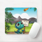 Leuke, grappige dinosaurus muismat (Met muis)