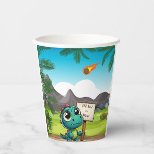 Leuke, grappige dinosaurus papieren bekers