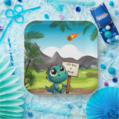 Leuke, grappige dinosaurus papieren bordje (Feest)