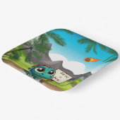Leuke, grappige dinosaurus papieren bordje (Gebogen)