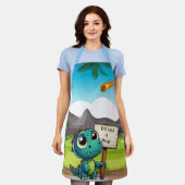 Leuke, grappige dinosaurus schort (Gedragen)