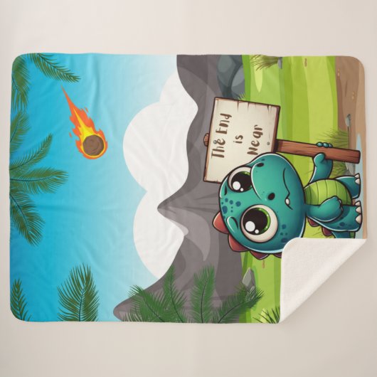 Leuke, grappige dinosaurus sherpa deken (Voorkant (horizontaal))