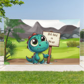 Leuke, grappige dinosaurus spandoek (Buitenkant)