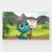 Leuke, grappige dinosaurus spandoek (Horizontaal)