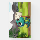 Leuke, grappige dinosaurus spandoek (Verticaal)