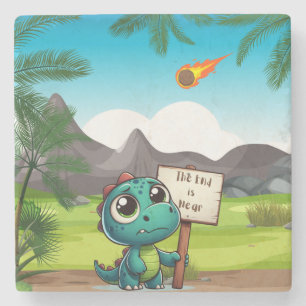 Leuke, grappige dinosaurus stenen onderzetter
