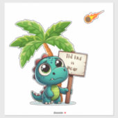 Leuke, grappige dinosaurus sticker (Vel)