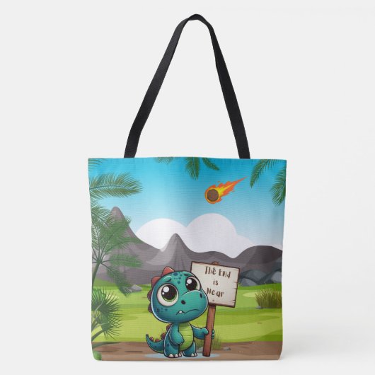 Leuke, grappige dinosaurus tote bag (Voorkant)