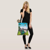 Leuke, grappige dinosaurus tote bag (Op model)