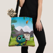 Leuke, grappige dinosaurus tote bag (Dichtbij)