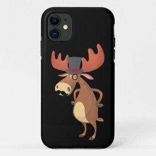 Leuke Grappige Eland Hoed Snor Dierenliefhebber Case-Mate iPhone Case