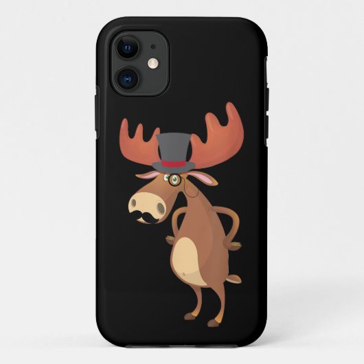 Leuke Grappige Eland Hoed Snor Dierenliefhebber Case-Mate iPhone Case (Achterkant)