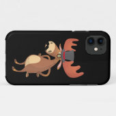 Leuke Grappige Eland Hoed Snor Dierenliefhebber Case-Mate iPhone Case (Achterkant (horizontaal))