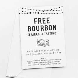Leuke Grappige Gratis Bourbon proeverij uitnodigin Kaart