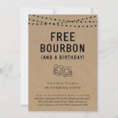 Leuke Grappige Gratis Bourbon Verjaardagsfeestuitn Kaart (Voorkant)